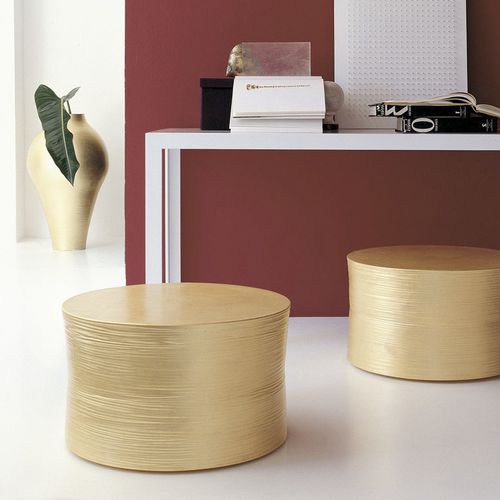 Moderner Hocker - Gold - B&B Italia - Keramik / Gestell aus Keramik / mit Mittelfuß