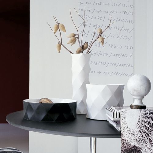 Moderne Vase - Joker - B&B Italia - Keramik / weiß / schwarz