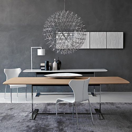 Moderner Tisch - Eileen - B&B Italia - MDF / Holzfurnier / Marmor
