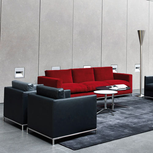 Modernes Sofa - George - B&B Italia - Stoff / Leder / mit Armlehnen