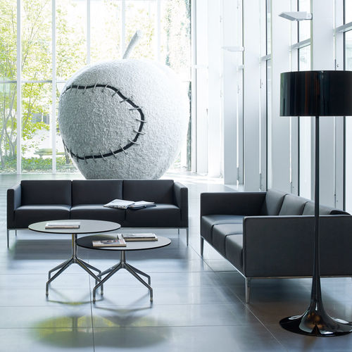 Modernes Sofa - Jean - B&B Italia - Stoff / Leder / mit Armlehnen