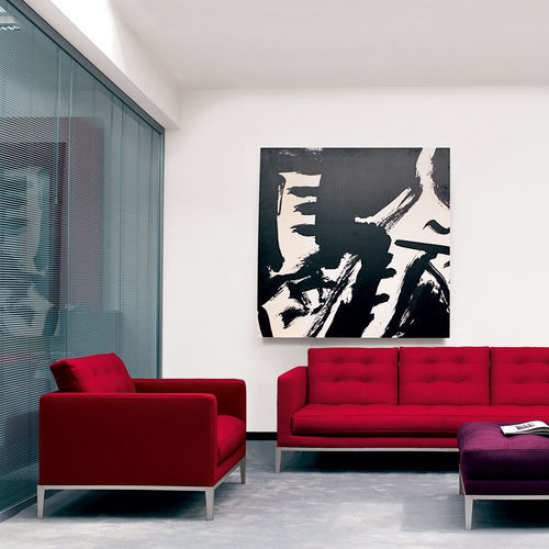Moderner Sessel - AC LOUNGE - B&B Italia - Stoff / Leder / Stahl