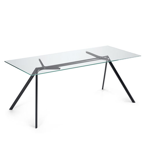 Moderner Tisch - DRY / 45A - ALIAS - Glas / Gestell aus Aluminium / rechteckig
