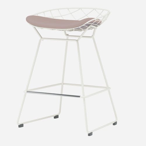 Moderner Hocker - KOBI / N02_O - ALIAS - Stoff / Kunstleder / Gestell aus Stahl
