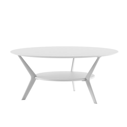 Moderner Couchtisch - BIPLANE XS / B03_O - ALIAS - Stein / Acryl / Gestell aus Aluminiumguss