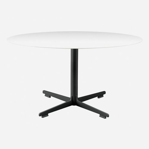 Moderner Couchtisch - CROSS / 573 - ALIAS - Laminat / Gestell aus lackiertem Stahl / rund
