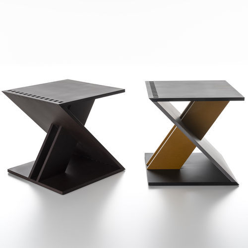 Moderner Hocker - ZETA - ALIAS - lackiertes MDF / Gestell aus lackiertem MDF / mit X-Gestell