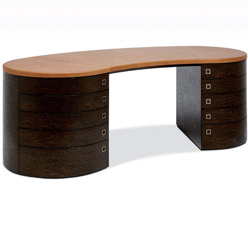 Moderner Schreibtisch - GIUNONE - Giorgio Armani Casa - Holz / Leder / mit Gestell aus Paneelen