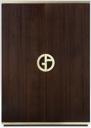 Moderner Kleiderschrank - D'ALAMBERT - Giorgio Armani Casa - Holz / mit Schwingtür