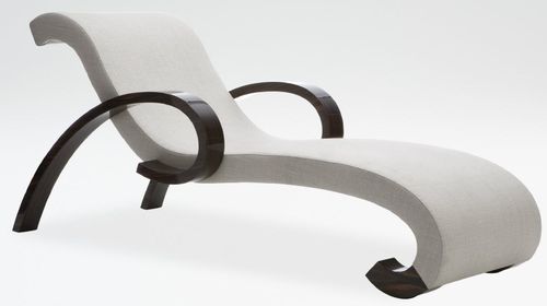 Moderne Liege - BORROMINI - Giorgio Armani Casa - Stoff / Holz / weiß