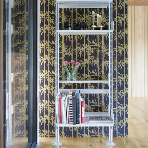 Moderne Tapete - BAMBOO - Farrow & Ball - Naturmotiv / Metallefekt / rosa