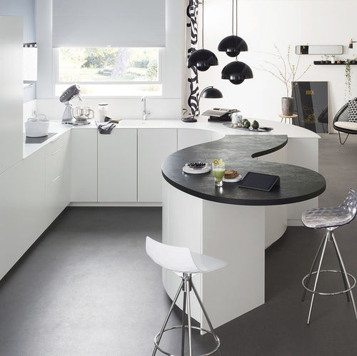 Moderne Küche - AMBIANCE ARABESQUE - Mobalpa - Corian® / Laminat / U-Rohr