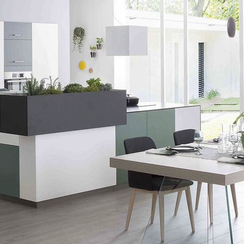 Moderne Küche - AMBIANCE AROMATIQUE - Mobalpa - Schiefer / Quarz / U-Rohr