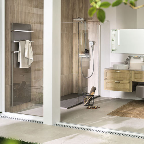 Modernes Badezimmer - AMBIANCE VÉGÉTALE - Mobalpa - gebleichte Eiche / Corian®