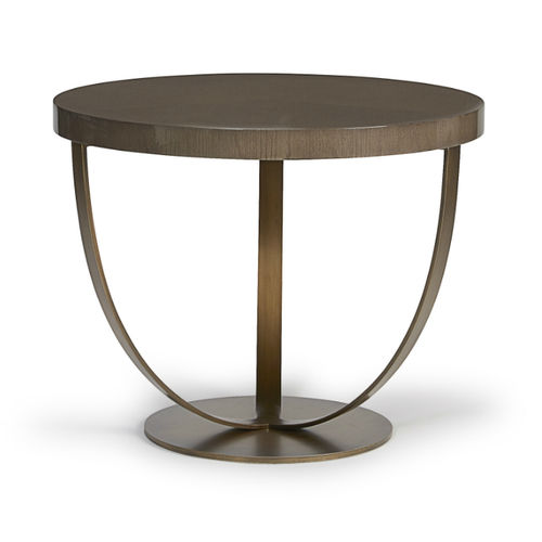 Moderner Beistelltisch - CANNES - HUGUES CHEVALIER - Holz / Chrom / rund