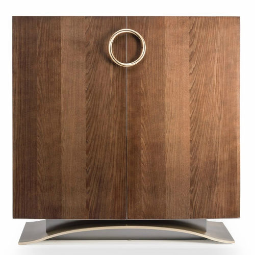 Moderner Barschrank - HAUSSMANN - HUGUES CHEVALIER - Eiche / Metall / Marmor