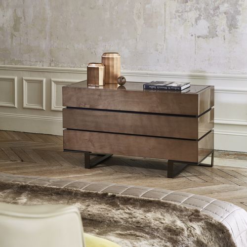 Moderne Kommode - PARIS - HUGUES CHEVALIER - Holz / Metall / Leder