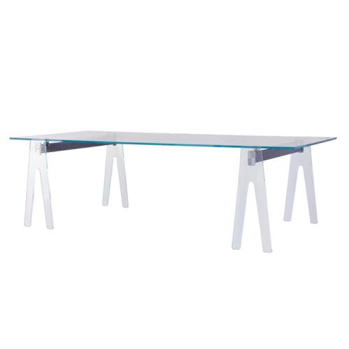 Moderner Esstisch - CLAMP - Airnova - Glas / rechteckig / für Privatgebrauch