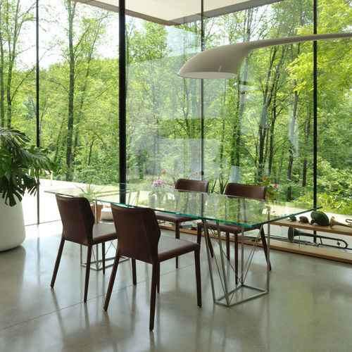 Moderner Tisch - ROXY - Airnova - Glas / Metall / Gestell aus Metall