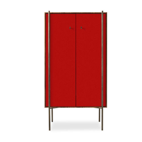 Moderner Barschrank - NELSON - 03 - Airnova - Holz / Metall / Leder