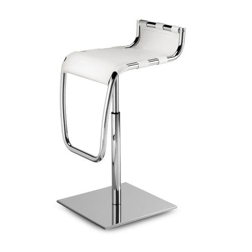 Moderner Barhocker - GAIA SG - Airnova - Leder / Gestell aus verchromtem Metall / drehbar