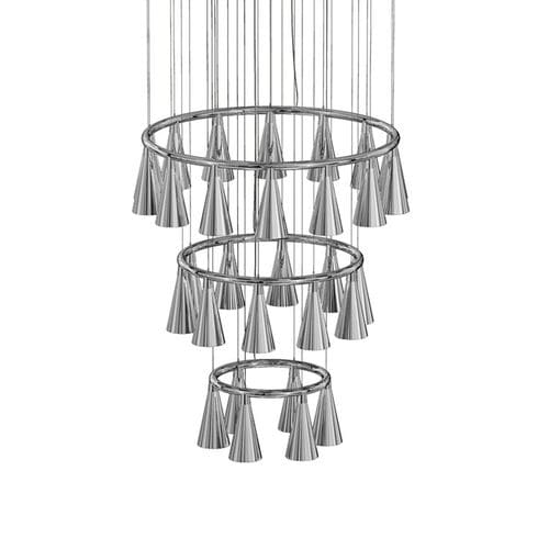 Moderner Kronleuchter - KOMORI SERIES  - BISAZZA - geblasenes Glas / Messing / Chrom