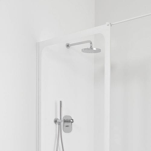 Schiebeduschwand - TUBEROSE - BISAZZA - rechteckig / für Eckeinbau / Hartglas