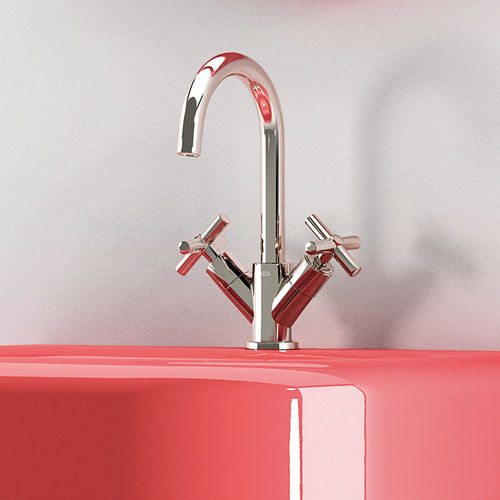 Zweigriffmischer für Waschtisch - BLING 1 - BISAZZA - Einbau / Nickel / für Badezimmer