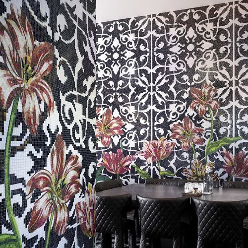 Glasmosaikfliese - TULIPS - BISAZZA - Hochglanz / für den Innenraum / für Außenbereich