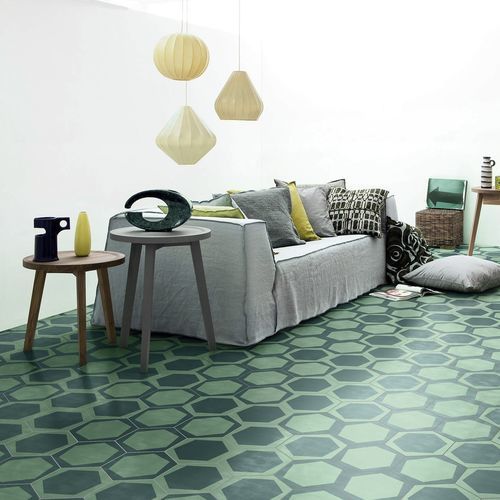 Zement-Zementfliese - ON/OFF TEAL - BISAZZA - matt / für den Innenraum / für Wohnzimmer