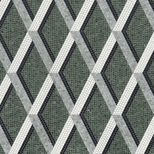 Marmor-Mosaikfliese - BORGONUOVO VERDE - BISAZZA - Hochglanz / für den Innenraum / für Wohnzimmer