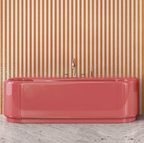 Ovale Badewanne - PLOUF STRAWBERRY - BISAZZA - freistehend / für Wohnungen / Glasfaser