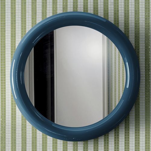 Wandmontierter Spiegel für Badezimmer - WOW BLUEBERRY - BISAZZA - modern / rund / lackiertes MDF