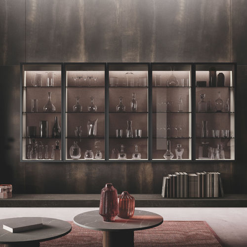 Moderne Vitrine - VOGUE - BINOVA S.p.A. - wandmontiert / Rauchglas / lackiertes Aluminium