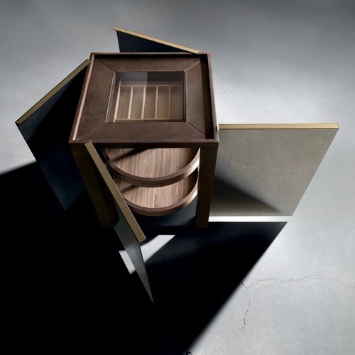 Moderner Minibarmöbel - ONO GENTLE - BINOVA S.p.A. - Leder / Dekton® / Glas