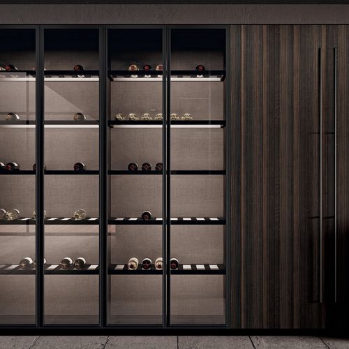 Service-Weinkühlschrank - SCAVA - BINOVA S.p.A. - Einbau / Furnierschichtholz / Aluminium