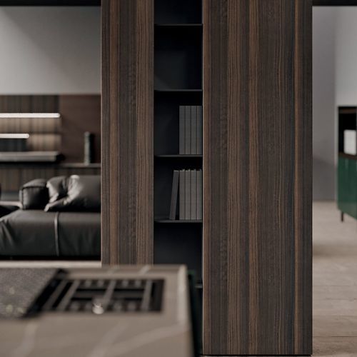 Wandmontiertes Bücherregal - SCAVA - BINOVA S.p.A. - hoch / modern / Holz