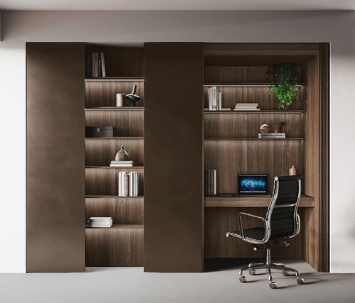 Moderner Kleiderschrank - AVOLA LEGNO - BINOVA S.p.A. - Holz / lackiertes Metall / mit Falttüren