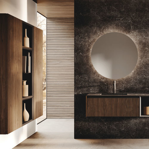 Moderner Badezimmer-Schrank - AVOLA LEGNO - BINOVA S.p.A. - für Privatgebrauch / Holz / Rauchglas