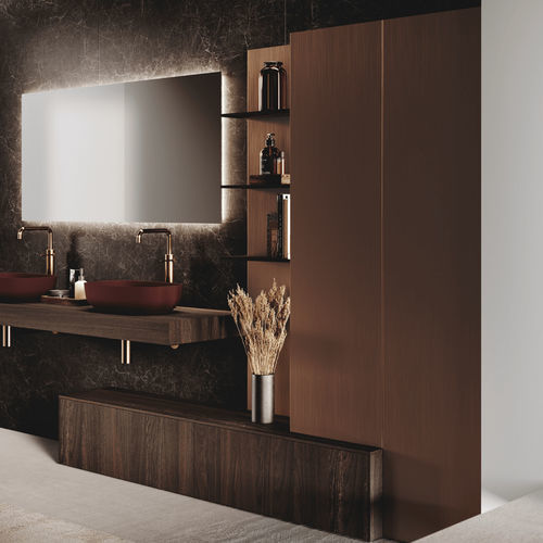 Moderner Badezimmer-Schrank - BLUNA TECH - BINOVA S.p.A. - für Privatgebrauch / Holz / Aluminium
