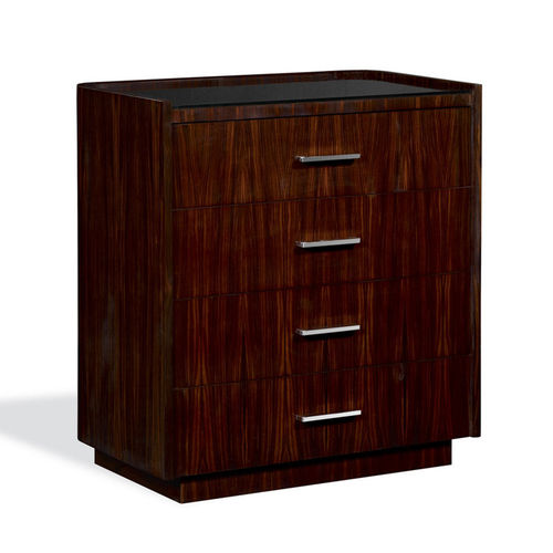 Moderner Nachttisch - MODERN METROPOLIS - Ralph Lauren Home - Hartglas / Gestell aus Macassar-Ebenholz / rechteckig