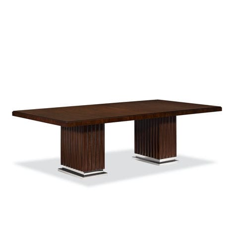 Moderner Esstisch - DUKE - Ralph Lauren Home - Rosenholz / Gestell aus poliertem Edelstahl / rechteckig