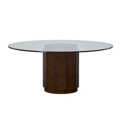 Moderner Esstisch - PERRIN - Ralph Lauren Home - Glas / Gestell aus Furnierholz / Gestell aus Mahagoni