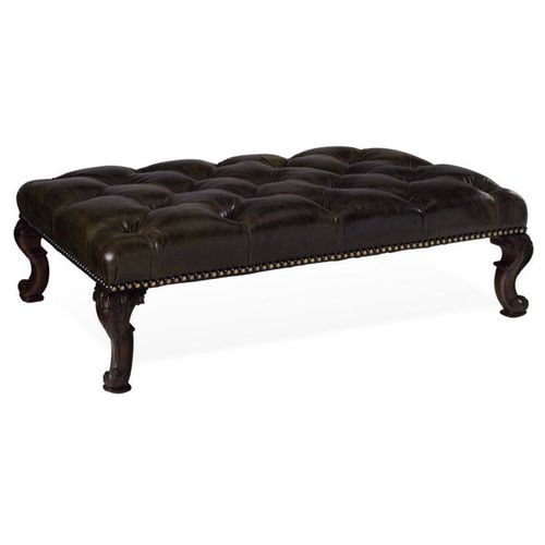 Stil-Ottomane - CHATSWORTH - Ralph Lauren Home - Stoff / Leder / Holz