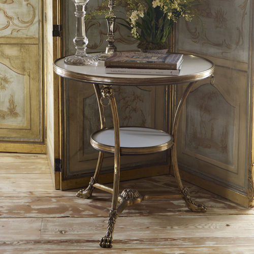 Regency-Beistelltisch - THE HEIRESS - Ralph Lauren Home - Marmor / Gestell aus Messing / rund