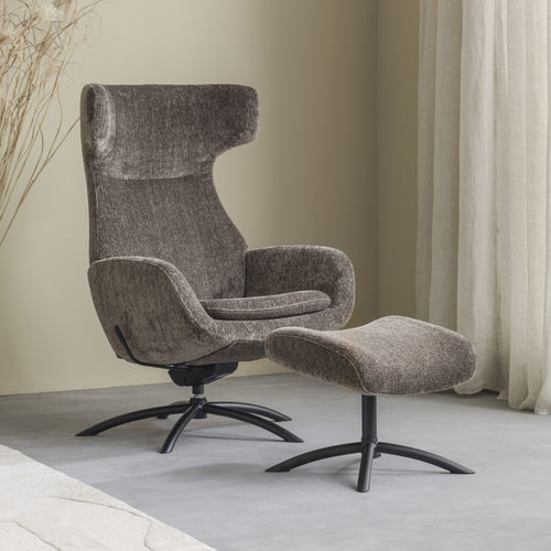 Relaxsessel / skandinavisches Design - DesigNature : Eira - STORDAL Møbel as - Leder / Stoff / mit Fußstütze