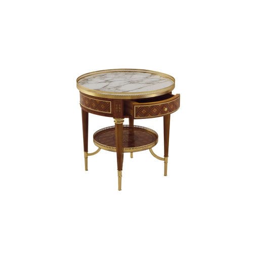 Stil-Beistelltisch - 8716TVL - COLOMBO STILE - Marmor / Massivholz / rund