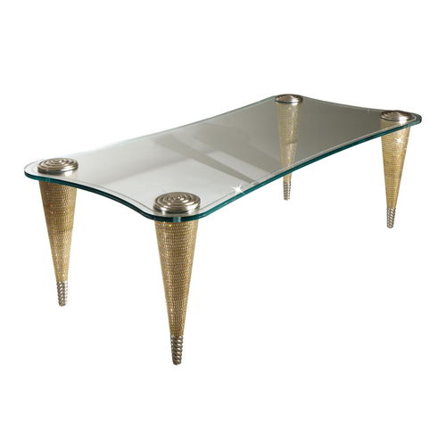 Moderner Tisch - 9010TA - COLOMBO STILE - Kristall / Gestell aus Holz / rechteckig