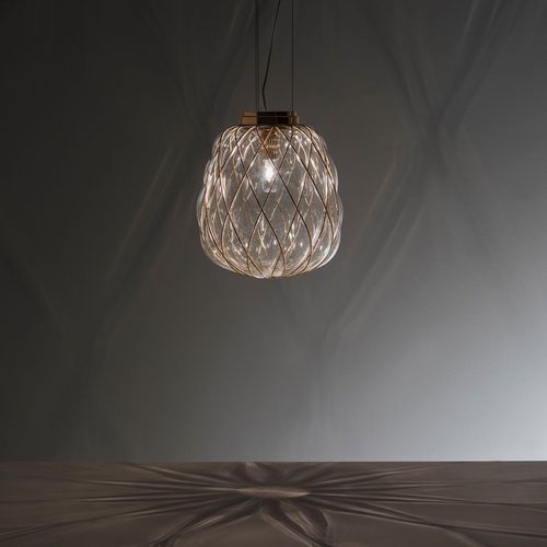 Hängelampe - PINECONE MEDIUM - FontanaArte - Metall / geblasenes Glas / modern