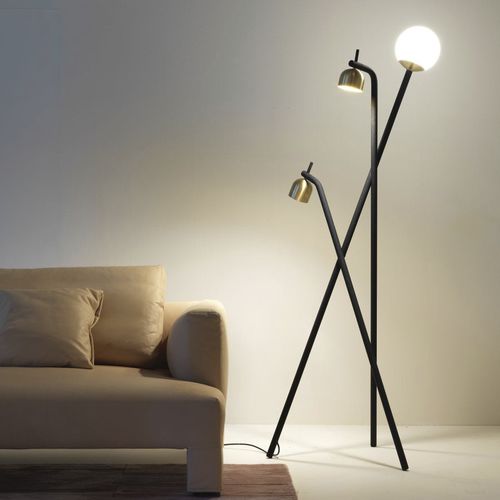 Stehleuchte - F439825150NENE - FontanaArte - Metall / geblasenes Glas / modern